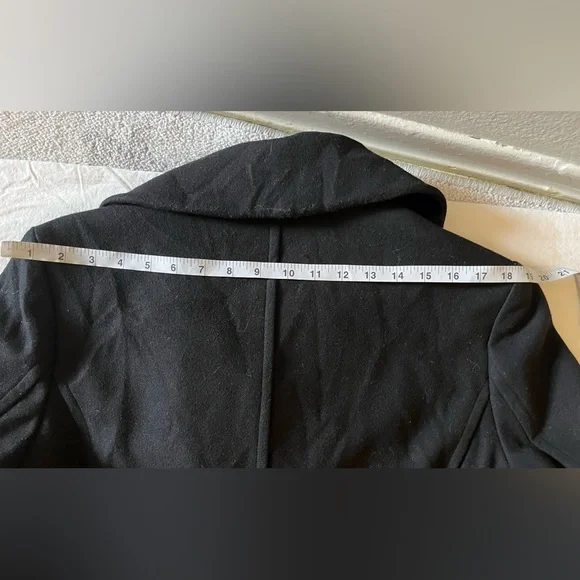 London Fog Black Belted Wool Wrap Coat Size Large. - Picture 16 of 16